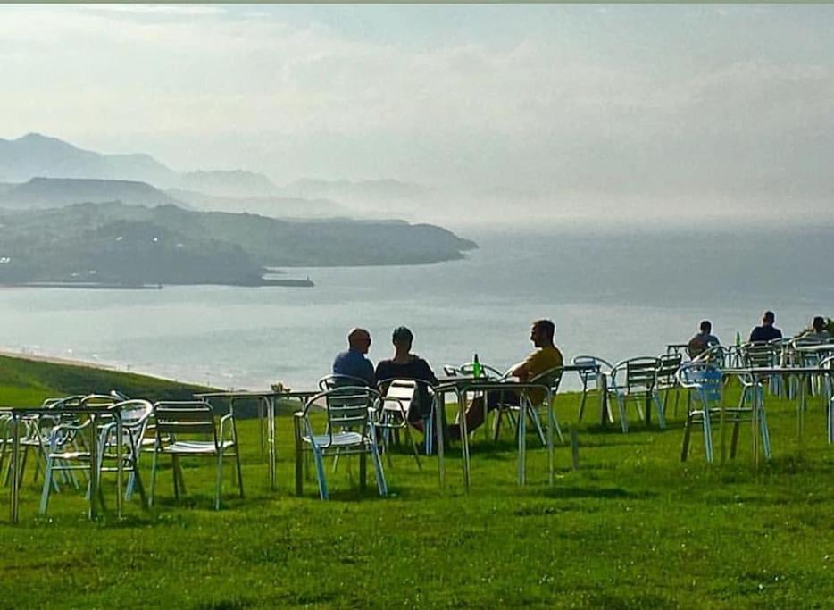 Terraza Y Piscina Con Vistas Espectaculares Al Mar Parking Cubierto Daire San Vicente De La Barquera Dış mekan fotoğraf