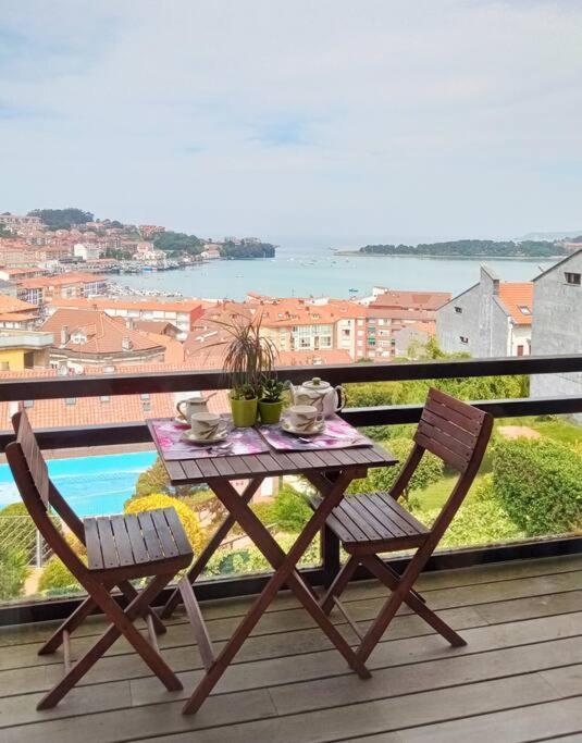 Terraza Y Piscina Con Vistas Espectaculares Al Mar Parking Cubierto Daire San Vicente De La Barquera Dış mekan fotoğraf